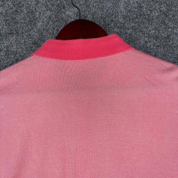 St Andrews Links Golf Polo Shirt Mens Large Pink Stripe Short Sleeve Logo - Picture 8 of 10